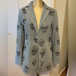 Skull denim coat/blazer